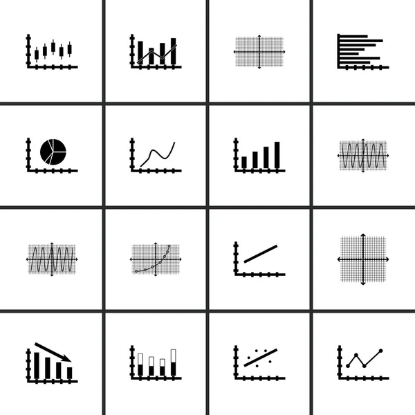 Conjunto de gráficos, diagramas e iconos estadísticos. Colección de Símbolos de Calidad Premium. Los iconos se pueden utilizar para el diseño de la tela, de la aplicación y de Ui. Ilustración vectorial, EPS10 . — Vector de stock