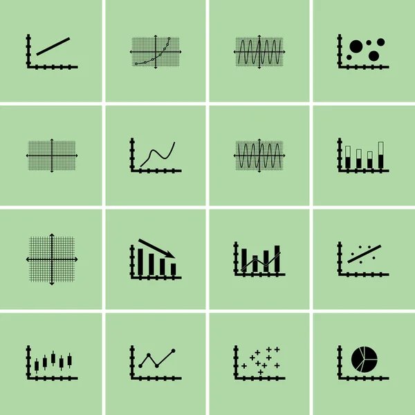 Conjunto de gráficos, diagramas e estatísticas ícones. Coleção de símbolos de qualidade premium. Ícones podem ser usados para Web, App e Ui Design. Ilustração vetorial, EPS10 . — Vetor de Stock