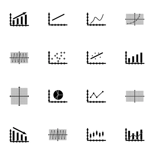 Satz von Diagrammen, Diagrammen und Statistik-Symbolen. hochwertige Symbolkollektion. Symbole können für Web-, App- und UI-Design verwendet werden. Vektorillustration, Eps10. — Stockvektor