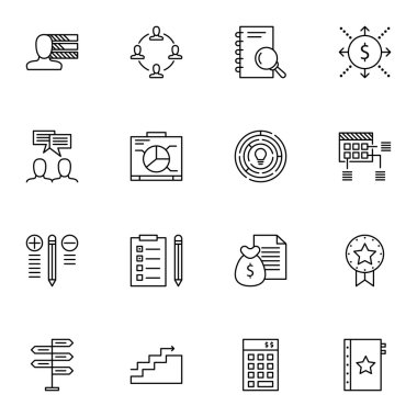 Takım Çalışması, Yaratıcılık, Para Geliri Ve Daha Fazlası Üzerine Proje Yönetimi Simgeleri Ayarlayın. Üstün Kaliteli Eps10 Vektör İllüstrasyon Mobil, Uygulama, Ui Tasarım için.