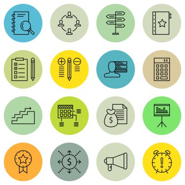 İstatistik, Araştırma, Planlama ve Daha Fazlası Proje Yönetimi Simgeleri Ayarlayın. Üstün Kaliteli Eps10 Vektör İllüstrasyon Mobil, Uygulama, Ui Tasarım için.