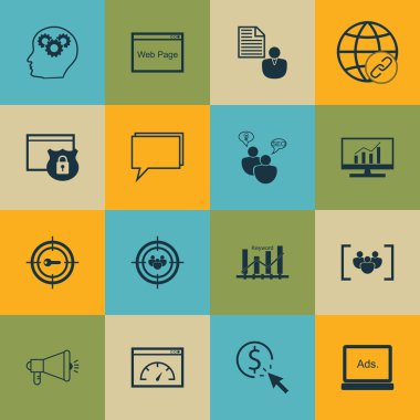 Set Seo, Pazarlama Ve Reklam Simgeleri Web Sayfasında, Anahtar Kelime Sıralaması, Viral Pazarlama Ve Daha Fazlası. Üstün Kaliteli Eps10 Vektör İllüstrasyon Mobil, Uygulama, Ui Tasarım için.