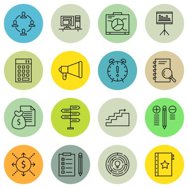 Yatırım, En İyi Çözüm, Takım Çalışması Ve Daha Fazlası Üzerine Proje Yönetimi Simgeleri Ayarlayın. Üstün Kaliteli Eps10 Vektör İllüstrasyon Mobil, Uygulama, Ui Tasarım için.