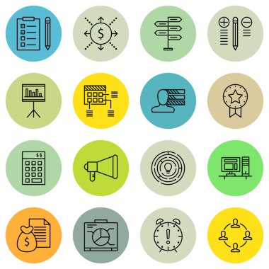 Yatırım, Yaratıcılık, Karar Verme Ve Daha Fazlası Üzerine Proje Yönetimi Simgeleri Ayarlayın. Üstün Kaliteli Eps10 Vektör İllüstrasyon Mobil, Uygulama, Ui Tasarım için.