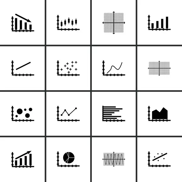 Satz von Diagrammen, Diagrammen und Statistik-Symbolen. hochwertige Symbolkollektion. Symbole können für Web-, App- und UI-Design verwendet werden. Vektorillustration, Eps10. — Stockvektor