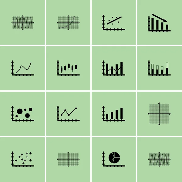 Ensemble de graphiques, de diagrammes et d'icônes statistiques. Collection de symboles de qualité supérieure. Les icônes peuvent être utilisées pour le Web, App et Ui Design. Illustration vectorielle, EPS10 . — Image vectorielle