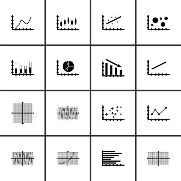 Sada grafy, diagramy a statistiky ikon. Prémiová kvalita Symbol kolekce. Ikony lze použít pro Web, aplikaci a Ui Design. Vektorové ilustrace, Eps10. — Stockový vektor