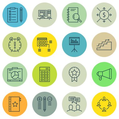 Çalışma Alanı, Araştırma, Kalite Yönetimi Ve Daha Fazlası Üzerine Proje Yönetimi Simgeleri Ayarlayın. Üstün Kaliteli Eps10 Vektör İllüstrasyon Mobil, Uygulama, Ui Tasarım için.