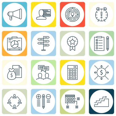 Takım Çalışması, En İyi Çözüm, Promosyon ve Daha Fazlası Üzerine Proje Yönetimi Simgeleri Ayarlayın. Üstün Kaliteli Eps10 Vektör İllüstrasyon Mobil, Uygulama, Ui Tasarım için.