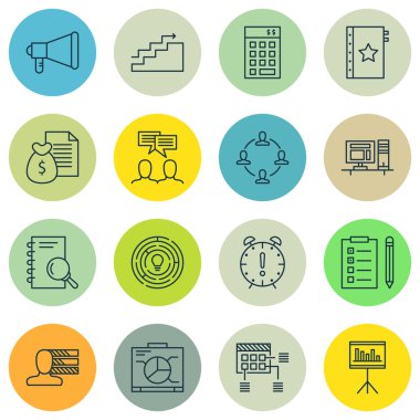 İstatistik, Kişilik, Grafik ve Daha Fazlası Üzerine Proje Yönetimi Simgeleri Kümesi. Üstün Kaliteli Eps10 Vektör İllüstrasyon Mobil, Uygulama, Ui Tasarım için.