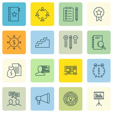 Set Of Project Management Icons On Quality Management, Task List, Award And More. Premium Quality EPS10 Vector Illustration For Mobile, App, UI Design.