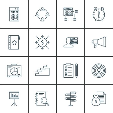 Grafik, Kişilik, Görev Listesi Ve Daha Fazlası Üzerine Proje Yönetimi Simgeleri Ayarlayın. Üstün Kaliteli Eps10 Vektör İllüstrasyon Mobil, Uygulama, Ui Tasarım için.