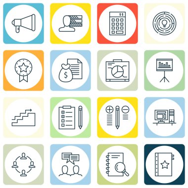 Proje Yönetimi Simgeleri Set Promosyon, Grafikler, Takım Çalışması ve Daha Fazlası. Üstün Kaliteli Eps10 Vektör İllüstrasyon Mobil, Uygulama, Ui Tasarım için.