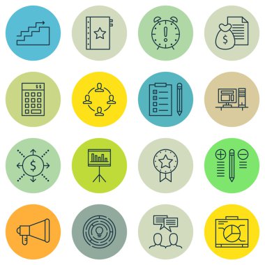 Nakit Akışı, Promosyon, Görev Listesi ve Daha Fazlası Üzerine Proje Yönetimi Simgeleri Ayarlayın. Üstün Kaliteli Eps10 Vektör İllüstrasyon Mobil, Uygulama, Ui Tasarım için.