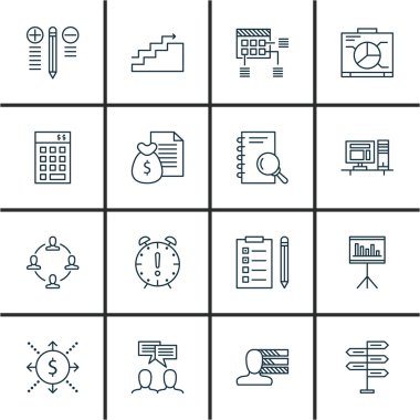 Ekip Çalışması, Grafikler, Nakit Akışı ve Daha Fazlası Üzerine Proje Yönetimi Simgeleri Ayarlayın. Üstün Kaliteli Eps10 Vektör İllüstrasyon Mobil, Uygulama, Ui Tasarım için.