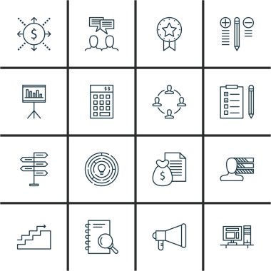 Proje Yönetimi Simgeleri Set Promosyon, Ödül, Takım Toplantısı ve daha fazlası. Üstün Kaliteli Eps10 Vektör İllüstrasyon Mobil, Uygulama, Ui Tasarım için.