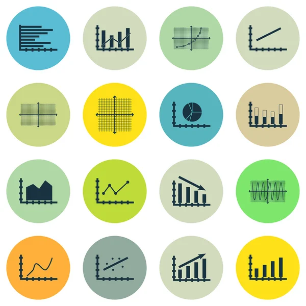 Grafikler, diyagramlar ve istatistik simgeler kümesi. Premium Kalite simgesi derleme. Simgeler, Web, uygulama ve kullanıcı arabirimi tasarımı için kullanılabilir. Vektör çizim, Eps10.