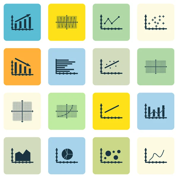 Conjunto de gráficos, diagramas e estatísticas ícones. Coleção de símbolos de qualidade premium. Ícones podem ser usados para Web, App e Ui Design. Ilustração vetorial, EPS10 . —  Vetores de Stock