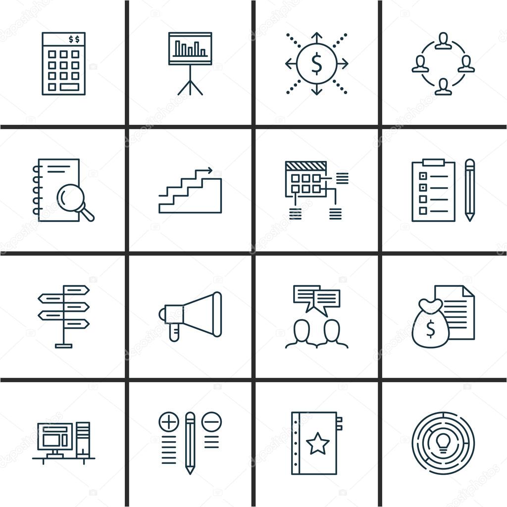 Set Of Project Management Icons On Charts, Decision Making, Planning And More. Premium Quality EPS10 Vector Illustration For Mobile, App, UI Design.