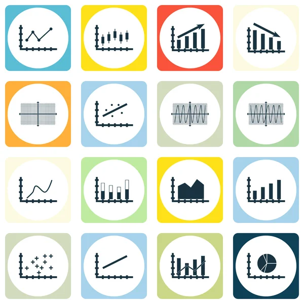 Grafikler, diyagramlar ve istatistik simgeler kümesi. Premium Kalite simgesi derleme. Simgeler, Web, uygulama ve kullanıcı arabirimi tasarımı için kullanılabilir. Vektör çizim, Eps10.