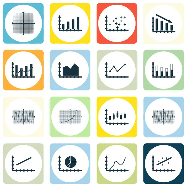 Grafikler, diyagramlar ve istatistik simgeler kümesi. Premium Kalite simgesi derleme. Simgeler, Web, uygulama ve kullanıcı arabirimi tasarımı için kullanılabilir. Vektör çizim, Eps10.