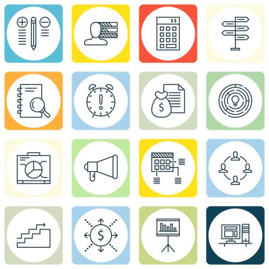 Planlama, Kişilik, Son Tarih ve Daha Fazlası Üzerine Proje Yönetimi Simgeleri Ayarlayın. Üstün Kaliteli Eps10 Vektör İllüstrasyon Mobil, Uygulama, Ui Tasarım için.