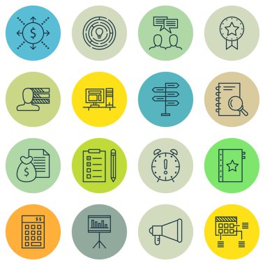 Nakit Akışı, Promosyon, Son Tarih ve Daha Fazlası Üzerine Proje Yönetimi Simgeleri Ayarlayın. Üstün Kaliteli Eps10 Vektör İllüstrasyon Mobil, Uygulama, Ui Tasarım için.