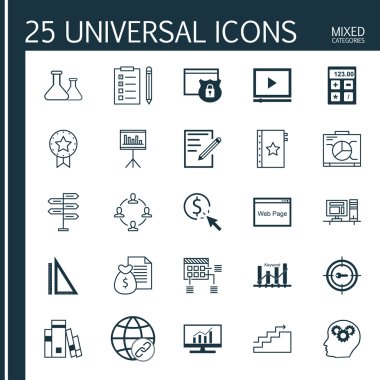 Anahtar Kelime Sıralaması, Cetveller, Hedef Anahtar Kelimeler Ve Daha Fazlası Evrensel Simgeler Kümesi. Üstün Kaliteli Eps10 Vektör İllüstrasyon Web, Mobil ve Infographic Tasarım için.