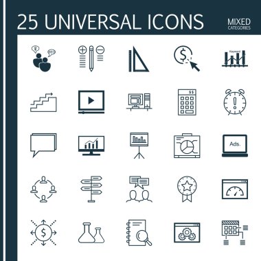 Tıklama Başına Ödeme, En İyi Çözüm, Araştırma ve Daha Fazlası Evrensel Simgeler Ayarlayın. Üstün Kaliteli Eps10 Vektör İllüstrasyon Web, Mobil ve Infographic Tasarım için.