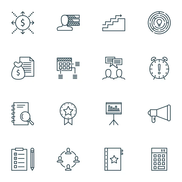 Conjunto de iconos de gestión de proyectos sobre investigación, planificación, lista de tareas y más. Ilustración de vectores EPS10 de calidad superior para móviles, aplicaciones, diseño de interfaz de usuario . — Vector de stock