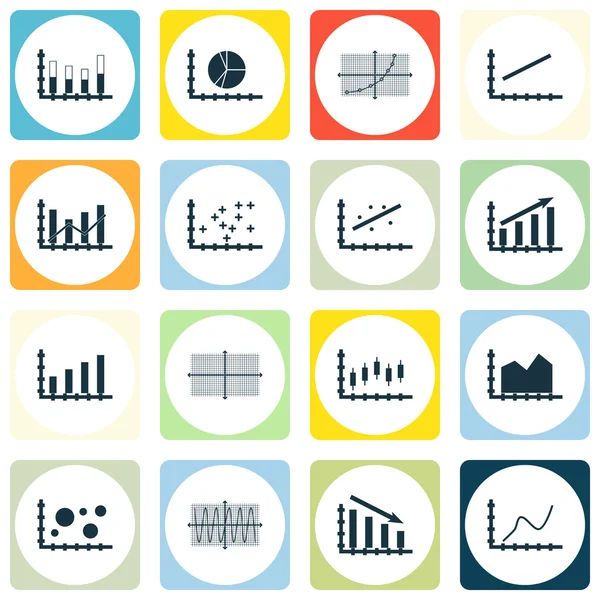 Grafikler, diyagramlar ve istatistik simgeler kümesi. Premium Kalite simgesi derleme. Simgeler, Web, uygulama ve kullanıcı arabirimi tasarımı için kullanılabilir. Vektör çizim, Eps10.