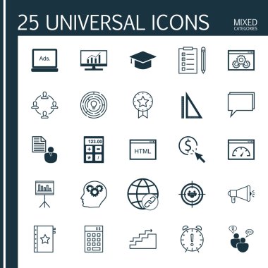 Set Evrensel Simgeler On Award, Cetveller, Yaratıcılık Ve Daha Fazlası. Üstün Kaliteli Eps10 Vektör İllüstrasyon Web, Mobil ve Infographic Tasarım için.