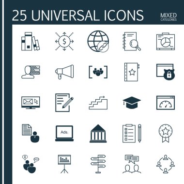 Focus Grubu, Takım Çalışması, Görüntülü Reklamcılık Ve Daha Fazlası Üzerine Evrensel Simgeler Seti. Üstün Kaliteli Eps10 Vektör İllüstrasyon Web, Mobil ve Infographic Tasarım için.