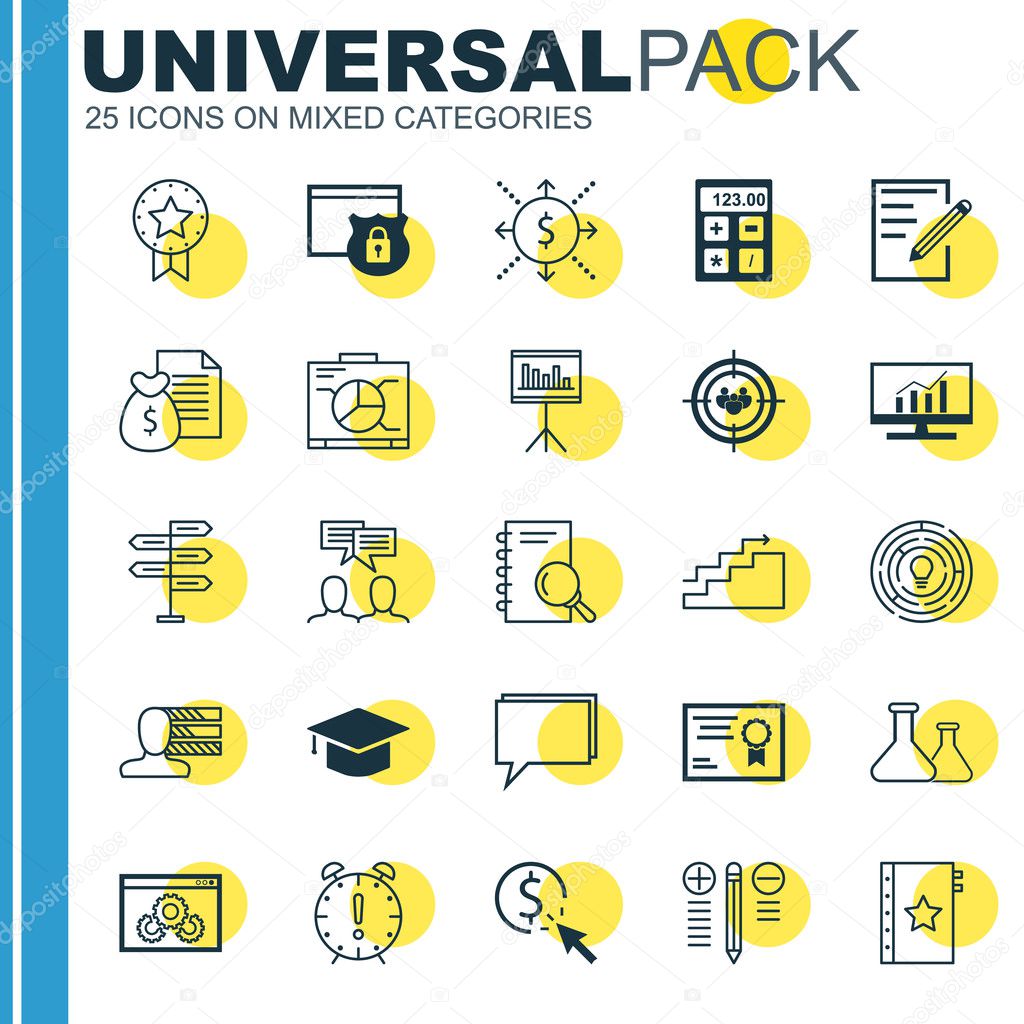 Set Of Universal Icons On Graph, Cash Flow, Decision Making And More. Premium Quality EPS10 Vector Illustration For Web, Mobile And Infographic Design.