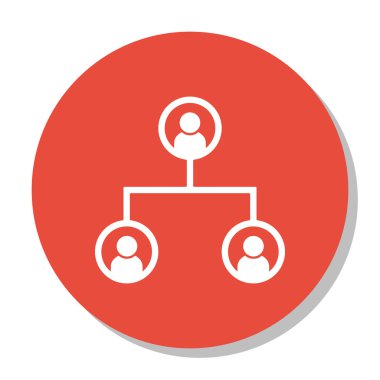 Organizasyon yapısı simgesinde insan kaynakları sembolünün vektör çizimi. Üstün Kalite İzole Ağaç Yapısı Simge Elemanı Trendy Düz Stil.