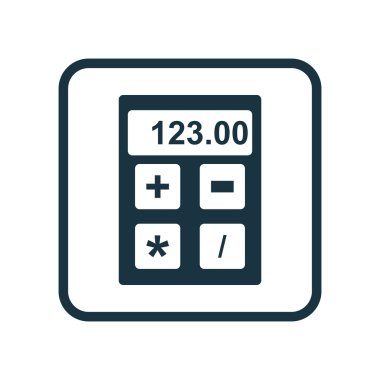 Hesap makinesi simgesi üzerinde eğitim sembolü vektör illüstrasyon. Trendy Düz Stil Premium Kalite İzole Finansal Simge Öğesi.