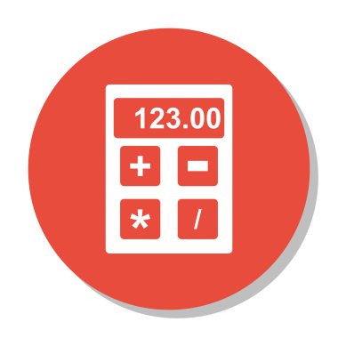 Hesap makinesi simgesi üzerinde eğitim sembolü vektör illüstrasyon. Trendy Düz Stil Premium Kalite İzole Finansal Simge Öğesi.