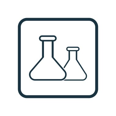 Flask Simgesi Üzerinde Eğitim Sembolü Vektör İllüstrasyon. Üstün Kalite İzole Kimyasal Simge Element Trendy Düz Stil.