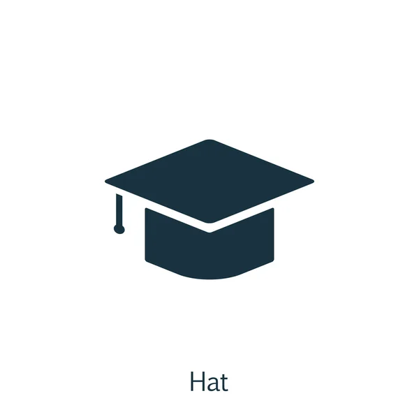 Ilustração vetorial do símbolo da educação no ícone do chapéu. Elemento de ícone de graduação isolado de qualidade premium no estilo liso na moda . — Vetor de Stock