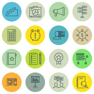 Yatırım, Analiz, Program ve Daha Fazla Konu Üzerine 16 Evrensel Simgeler Ayarlayın. Kişisel Beceriler, Fırsat, Yatırım ve Diğer Simgeler Dahil Vektör Simge Seti.