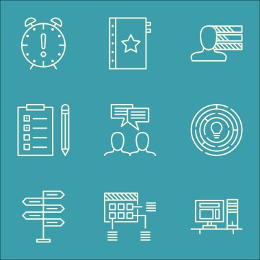 Bilgisayar, Tartışma, Kişisel Beceriler Ve Daha Fazlası Proje Yönetimi Simgeleri Ayarlayın. Garanti, Zaman Yönetimi, Tartışma ve Diğer Vektör Simgeleri içerir.