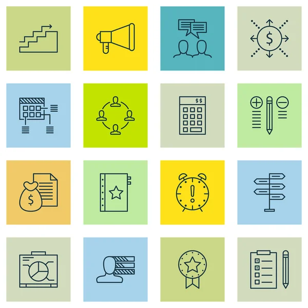 stock vector Set Of Project Management Icons On Investment, Opportunity, Present Badge And More. Includes Discussion, Opportunity, Collaboration And Other Vector Icons.