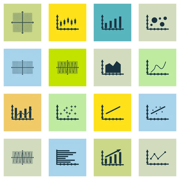 Serie di grafici, diagrammi e icone statistiche. Collezione Premium Quality Symbol. Le icone possono essere utilizzate per Web, App e Ui Design. Illustrazione vettoriale, EPS10 . — Vettoriale Stock