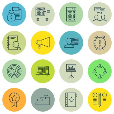 Yatırım, Duyuru, Büyüme Ve Daha Fazlası Proje Yönetimi Simgeleri Ayarlayın. Yatırım, Mevcut Rozet, Karar Verme ve Diğer Vektör Simgeleri içerir.