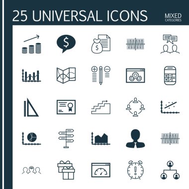 Set Of 25 Universal Icons On Opportunity, Coaching, Website Performance And More Topics. Vector Icon Set Including Report, Time Management, Loading Speed And Other Icons.
