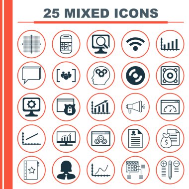 Grafik Izgara, Güvenlik, Boş Cd ve Diğer Konular Üzerine 25 Evrensel Simgeler Ayarlayın. Boş Cd, Kadın Uygulaması, Anket Ve Diğer Simgeleri Içeren Vektör Simge Seti.