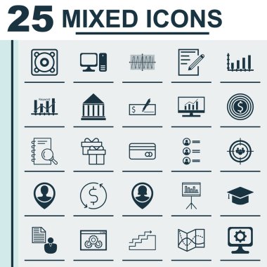 İş Başvuruları, Analiz, Çalışan Konumu Ve Diğer Konular Hakkında 25 Evrensel Simge ler Kümesi. Dinamikleri, Anahtar Kelime Optimizasyonu, Analiz ve Diğer Simgeleri Içeren Vektör Simge Seti.