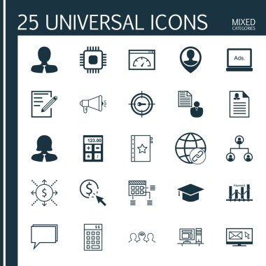 Anahtar Kelime Optimizasyonu, Para, Chip Ve Diğer Konular 25 Evrensel Simgeler Ayarlayın. Bülten, Anahtar Kelime Optimizasyonu, Ağaç Yapısı ve Diğer Simgeleri Içeren Vektör Simge Seti.