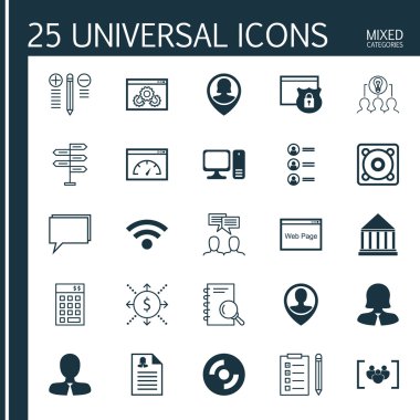 Pin Çalışan, Kadın Uygulama, Fırsat Ve Daha Fazla Konu Üzerinde 25 Evrensel Simgeler Ayarlayın. Kadın Uygulama, İş Kadını, Müzik Ve Diğer Simgeler Dahil Vektör Simge Seti.