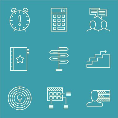 Fırsat, yenilik ve büyüme konularda proje yönetimi simgeler kümesi. Düzenlenebilir vektör çizim. Programımız, kişisel ve son tarih vektör simgeleri.